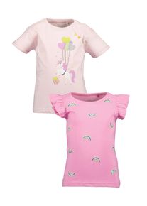 T-Shirt Blue Seven "Blue Seven 2er Pack M&auml;dchen T-Shirts mit Einh&ouml;rnern", M&auml;dchen, Gr. 134, m001, multipack 1, 100% Baumwolle, normal, Rundhals, Shirts T-Shirt