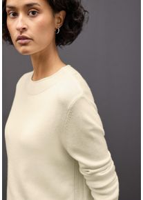 Strickpullover Street One, Damen, Gr. 36, soft beige, Strick, Obermaterial: 30% Polyester, 27% Polyacryl, 23% Polyamid, 20% Viskose, unifarben, regular fit normal, ohne Ausschnitt, Rollkante, Pullover Strickpullover, mit feiner Rollkante