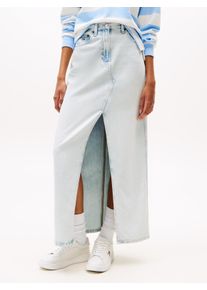 Jeansrock Tommy Jeans "CLAIRE MAXI SKIRT CI6011", Damen, Gr. 30, blau (denim ultra light), Denim/Jeans, Obermaterial: 62% Baumwolle, 38% Lyocell, unifarben, kn&ouml;chellang, R&ouml;cke Jeansrock