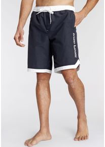 Boardshorts Bruno Banani "aus recyceltem Material", Herren, Gr. L (52/54), N-Gr, blau (navy), Obermaterial: 100% Polyamid. Futter: 100% Polyester, bequem kurz, Hosen Boardshorts, Topseller