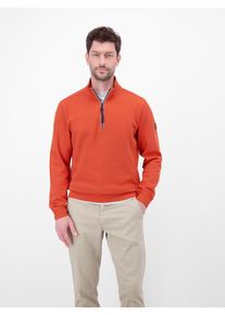 Sweater Lerros "SELA", Herren, Gr. L, vivid rot, Sweatware, Obermaterial: 90% Baumwolle, 10% Polyester, unifarben, normal h&uuml;ftbedeckend, Rundhals, B&uuml;ndchen, Sweatshirts Sweater, mit Troyer-Rei&szlig;verschluss