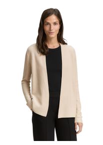 Cardigan Tom Tailor, Damen, Gr. S, beige (sand stone), Strick, Obermaterial: 100% Baumwolle, unifarben, figurumspielend h&uuml;ftlang, Rundhals, Strickjacken Cardigan, mit feiner Struktur
