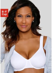 Minimizer-BH Lascana, Damen, Gr. 85, Cup F, wei&szlig;, Microtouch, Obermaterial: 82% Polyamid (TACTEL), 18% Elasthan (LYCRA), BHs Minimizer-BH, mit B&uuml;gel und nahtlosen Cups, aus seidiger Microfaser, Basic Dessous