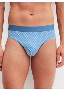 Slip Calida "Cotton Code Design", Herren, Gr. XL (56), atlantic blau, Single Jersey, Obermaterial: 94% Baumwolle, 6% Elasthan, k&ouml;rpernah, Unterhosen Slip, weicher Elastikbund, ohne Eingriff, gemustert, Topseller