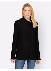 Rollkragenpullover Heine "Pullover", Damen, Gr. 38, schwarz, 100% Polyacryl, meliert, unifarben, Pullover Rollkragenpullover