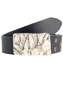 Lederg&uuml;rtel RETTUNGSRING G&Uuml;RTEL, Damen, Gr. 95, blau (dunkelblau), Leder, unifarben, G&uuml;rtel Lederg&uuml;rtel, mit austauschbarer Schlie&szlig;e &raquo;Felswand Silber&laquo;