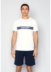 JOOP! Shorty JOOP "Core", Herren, Gr. M, cloud dancer, schwarz sapphire, Jersey, Obermaterial: 95% Baumwolle, 5% Elasthan, bequem kurz, Rundhals, Homewear-Sets Shorty, mit kurzem Arm, Rundhalsausschnitt und seitlichen Taschen