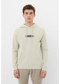 Jack & Jones Hoodie JACK & JONES "JCOPACER LOGO PRINT SWEAT HOOD", Herren, Gr. S, wei&szlig; (moonbeam), Sweatware, Obermaterial: 70% Baumwolle, 30% Polyester, bedruckt, relaxed fit, Rippb&uuml;ndchen, Sweatshirts Hoodie