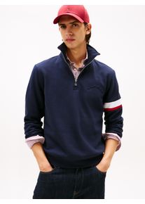 Sweatshirt Tommy Hilfiger "RWB INSERT ZIP", Herren, Gr. S, desert sky, Sweatware, Obermaterial: 64% Baumwolle, 36% Polyester, unifarben mit Farbeinsatz, regular fit normal, Rundhals, eingesetzt Rippb&uuml;ndchen, Sweatshirts Sweatshirt, Regular fit