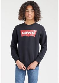 Sweatshirt LEVI'S KIDS "LVB LVB FRENCH TERRY BATWING", Jungen, Gr. 16/176, schwarz, Sweatware, Obermaterial: 60% Baumwolle, 40% Polyester, bedruckt, Basic normal, Rundhals, Rippb&uuml;ndchen, Sweatshirts Sweatshirt, mit gro&szlig;em Logo
