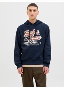 Jack & Jones Kapuzensweatshirt JACK & JONES "JJELOGO SWEAT HOOD 2 COL 25/26 NOOS", Herren, Gr. XXL, blau (sky captain), angeraute Sweatware, Obermaterial: 70% Baumwolle, 30% Polyester, bedruckt, regular fit normal, Rundhals, Rippb&uuml;ndchen, Sweatshirts Kapuzensweatshirt, mit stylischem Print