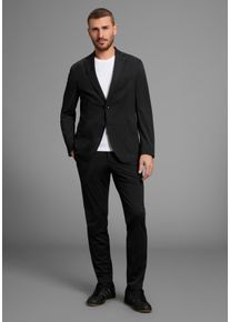 Anzug Bruno Banani "Packable Suit, Anzug", Herren, Gr. 48, U + N + S Gr, schwarz, Web, Obermaterial: 77% Polyester, 23% Elasthan. Futter Oberteil: 100% Polyester, unifarben, slim fit, Anz&uuml;ge Anzug, perfekt f&uuml;r Reisen immer Top gestylt ohne Knitterfalten