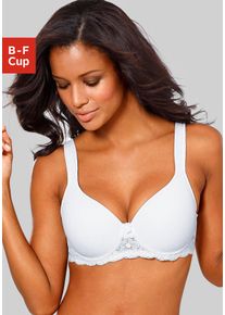 Schalen-BH Lascana, Damen, Gr. 85, Cup E, wei&szlig;, Microtouch, Obermaterial: 85% Polyamid, 15% Elasthan, BHs Schalen-BH, mit B&uuml;gel, nahtlos vorgeformte Cups, Spitzendetails, Dessous