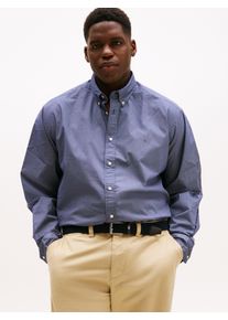 Tommy Hilfiger Big & Tall Langarmhemd "BT-FLEX POPLIN MICRO", Herren, Gr. 3XL, N-Gr, preppy navy, allover, Web, Obermaterial: 100% Baumwolle, TOMMY HILFIGER BIG & TALL, gemustert, regular fit normal, 1-Knopf-Manschette, Hemden Langarmhemd, Gro&szlig;e Gr&ouml;&szlig;en, Button-down-Kragen, Businesshemd, Regular Fit