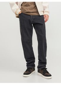 Jack & Jones Relax-fit-Jeans JACK & JONES "JJICHRIS JJORIGINAL SQ 735 LN", Herren, Gr. 31, L&auml;nge 32, schwarz denim, Denim/Jeans, Obermaterial: 100% Baumwolle, Abriebeffekte, regular fit normal, Jeans Relax-fit-Jeans