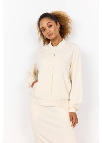 Cardigan soyaconcept "SC-BANU 225", Damen, Gr. S, beige (cream), Web, Obermaterial: 48% Modal, 48% Polyester, 4% Elasthan, unifarben, regular fit normal, Rundhals, Strickjacken Cardigan