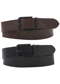 Levi's Lederg&uuml;rtel LEVI'S "CORE METAL WENDEG&Uuml;RTEL", Damen, Gr. 95, braun (schwarz, braun), Leder, unifarben, G&uuml;rtel Lederg&uuml;rtel, Reversible Core Metal Belt