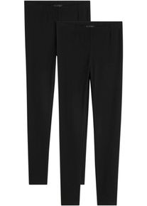 Leggings bonprix "Leggings (2er-Pack)", Damen, Gr. 48/50 (XL), N-Gr, schwarz, Obermaterial: 95% Baumwolle, 5% Elasthan, skinny fit, Hosen Leggings, aus Baumwolle und Elasthan, schmale Skinny-Fit-Passform, Topseller