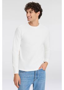 Longsleeve Replay, Herren, Gr. XL, wei&szlig; (natural wei&szlig;), Strick, Obermaterial: 100% Baumwolle, unifarben, regular fit normal, Rundhals, breiter Bund, Shirts Longsleeve, Regular Fit, Rundhalsform