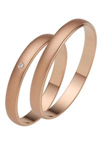 Trauring Firetti "Schmuck Geschenk Gold 375 Hochzeit Ehering "LIEBE" Gr. 58, rosa (ros&eacute;goldfarben), Fingerringe, Damen, 58, 0,01 SI = kleine Einschl&uuml;sse mit Brillant, Ros&eacute;gold 375, 3mm, Trauring, Made in Germany, wahlweise mit oder ohne Brillant