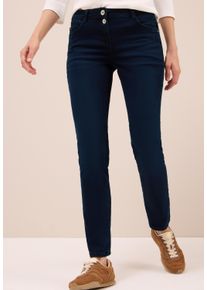 Regular-fit-Jeans Cecil "Style Scarlett", Damen, Gr. 29, L&auml;nge 30, schwarz (blau schwarz washed), Denim/Jeans, Obermaterial: 75% Baumwolle, 23% Polyester, 2% Elasthan. Futter: 52% Polyester, 48% Baumwolle, unifarben, regular fit kn&ouml;chellang, Jeans Regular-fit-Jeans, im Five-Pocket Style, Topseller