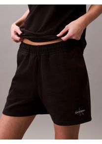 Sweatshorts Calvin Klein Jeans "MONOLOGO FRENCH TERRY SHORT", Damen, Gr. XXL (46), N-Gr, schwarz, Jersey, Obermaterial: 86% Baumwolle, 14% Polyester, unifarben, klassisch kurz, Hosen Sweatshorts, Mit elastischem Bund