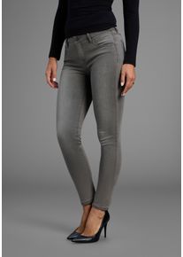 Skinny-fit-Jeans Arizona "Ultra-Stretch", Damen, Gr. 17, K + L Gr, grau (grau used), Denim/Jeans, Obermaterial: 74% Baumwolle, 24% Polyester, 2% Elasthan, Basic, extraeng lang, Jeans Skinny-fit-Jeans, extra-enger Beinverlauf, normale Leibh&ouml;he, mit Eingrifftaschen
