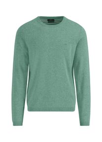 Strickpullover Fynch-Hatton, Herren, Gr. L, gr&uuml;n (fern), Strick, Obermaterial: 100% Baumwolle, meliert, unifarben, regular fit taillenbedeckt, Rundhals, Flachstrickb&uuml;ndchen, Pullover Strickpullover, mit Logo-Stickerei