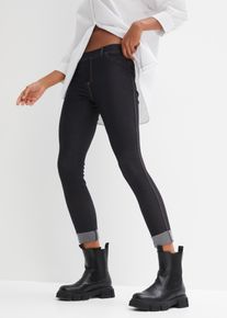 Jeggings bonprix "Leggings in Jeansoptik aus Baumwoll-Mix", Damen, Gr. 48/50 (XL), N-Gr, schwarz (schwarz denim), Jersey, Obermaterial: 70% Baumwolle, 25% Polyester, 5% Elasthan, unifarben, skinny fit ca. Mitte Wade, Hosen Jeggings, schmale Skinny-Fit-Passform, Jeans-Leggings, Topseller