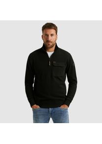 PME-Legend Troyer PME LEGEND, Herren, Gr. M, schwarz, Feinstrick, Obermaterial: 65% Baumwolle, 27% Polyester, 8% Polyester (Sorona), normal normal, B&uuml;ndchen, Pullover Troyer, mit Brusttasche