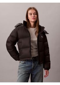 Steppjacke Calvin Klein Jeans "ESSENTIAL MIDWEIGHT PUFFER JACKE", Damen, Gr. L (42), schwarz, Web, Obermaterial: 100% Polyamid, unifarben, regular fit normal, Rundhals, eingesetzt gerader Abschluss, Jacken Steppjacke, Mit Rundhalsausschnitt, regular fit