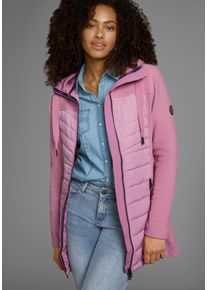 Langjacke Kangaroos, Damen, Gr. 34, lila (mauve), Fleece, Obermaterial: 100% Polyester. Futter: 100% Polyester. Wattierung: 100% Polyester. &Auml;rmel: 100% Polyester, kontrastfarbene Details, unifarben, figurbetont Po-bedeckend, Jacken Langjacke, Hybridjacke - Fleecejacke mit wattierten Bereichen, Topseller