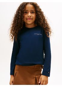 Langarmshirt Tommy Hilfiger "MINI CORP T-SHIRT LS", Jungen, Gr. 80, blau (schwarz night navy), Single Jersey, Obermaterial: 100% Baumwolle, unifarben, regular fit normal, Rundhals, eingesetzt gerader Abschluss, Shirts Langarmshirt, Kinder bis 16 Jahre