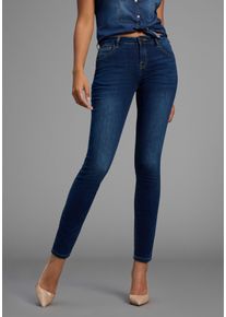 Skinny-fit-Jeans Arizona "Ultra-Stretch", Damen, Gr. 34, N-Gr, blau (dunkelblau us), Denim/Jeans, Obermaterial: 74% Baumwolle, 24% Polyester, 2% Elasthan, Basic, extraeng lang, Jeans Skinny-fit-Jeans, extra-enger Beinverlauf, normale Leibh&ouml;he, mit Eingrifftaschen, Topseller