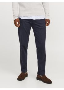 Jack & Jones Chinohose JACK & JONES "JPSTKANE BARRET CHINO NOOS", Herren, Gr. 34, L&auml;nge 34, blau (schwarz navy), Web, Obermaterial: 98% Baumwolle, 2% Elasthan, unifarben, relaxed fit kn&ouml;chellang, Hosen Chinohose