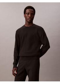 Strickpullover Calvin Klein "LS TXTR CTTN CRWNK S", Herren, Gr. XXL, schwarz, Strick, Obermaterial: 100% Baumwolle, unifarben, regular fit normal, Rundhals, eingesetzt Rippstrickb&uuml;ndchen, Pullover Strickpullover, Mit Rundhalsausschnitt