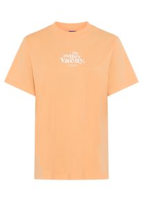 T-Shirt HUGO BLUE "Vintage Tee", Damen, Gr. XL, light, pastel orange 830, Single Jersey, Obermaterial: 100% Baumwolle, bedruckt, regular fit h&uuml;ftbedeckend, Rundhals, abgesteppte Kante, Shirts T-Shirt, mit Rundhals, bedruckt
