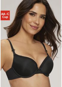 Push-up-BH s.Oliver, Damen, Gr. 70, Cup A, schwarz, Microtouch, Obermaterial: 60% Polyamid, 35% Polyester, 5% Elasthan, Basic, BHs Push-up-BH, mit B&uuml;gel und herausnehmbaren Kissen, Basic Dessous