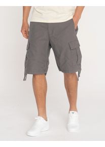 Jack & Jones Cargoshorts JACK & JONES "JPSTCOLE BARKLEY JJCARGO SHORTS SN", Herren, Gr. S, N-Gr, grau (castlerock), Web, Obermaterial: 100% Baumwolle, unifarben, Basic, regular fit ca. Mitte Knie, Hosen Cargoshorts, mit Cargo Taschen