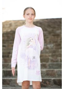 Nachthemd TOPMODEL, M&auml;dchen, Gr. 140, N-Gr, rosa (pink lavender), Single Jersey, Obermaterial: 100% Baumwolle, bedruckt, Rundhals, Kleider Nachthemd, mit Top Model Druck