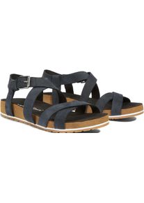 Sandale Timberland "MALIBU WAVES BACKSTRAP SANDAL", Damen, Gr. 38,5, schwarz, Leder, Schuhe Sandale, aus Leder