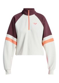 Sweatshirt Roxy "Essential Energy Boxy Half Zip", Damen, Gr. M, whisper wei&szlig;, Obermaterial: 100% Walkfrottier;, Sweatshirts Sweatshirt