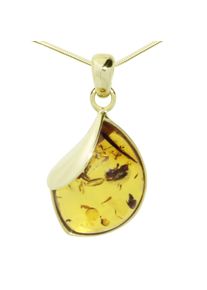 Kette und Anh&auml;nger Set OSTSEE-SCHMUCK "- Jula 29 mm - Gold 333/000 - Bernstein" Gr. 42, gold (gold 333, goldfarben, gelb), Schmuck_Sets, Damen, 42, Gelbgold 333, Kette und Anh&auml;nger Set