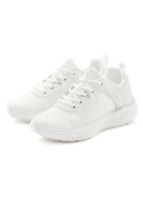 Sneaker Lascana "Turnschuhe", M&auml;dchen, Gr. 36, wei&szlig;, Obermaterial: 70% Textilmaterial, 30% Lederimitat. Decksohle: 100% Textilmaterial. Futter: 100% Textilmaterial. Laufsohle: 100% Synthetik, unifarben, Basic, Schuhe Sneaker, Freizeitschuh, Schn&uuml;rhalbschuh mit herausnehmbarer Innensohle VEGAN