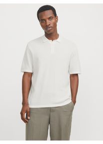 Jack & Jones Kurzarmpullover JACK & JONES "JJEGEORGE KNIT POLO SS SN", Herren, Gr. XXL, wei&szlig; (cloud dancer), Strick, Obermaterial: 85% Baumwolle, 15% Polyester, unifarben, relaxed fit taillenbedeckt, ohne Ausschnitt, B&uuml;ndchen, Pullover Kurzarmpullover, mit Polo Kragen