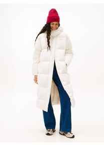 Steppmantel Tommy Jeans "TJW ALASKA GRID DWN MXI COAT EXT", Damen, Gr. M (38), wei&szlig; (ancient wei&szlig;), Web, Obermaterial: 100% Polyester, unifarben, regular fit, M&auml;ntel Steppmantel