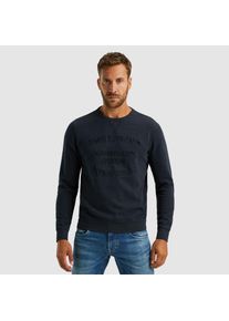 PME-Legend Sweatshirt PME LEGEND "Crewneck gd terry", Herren, Gr. XL, grau (salute), Sweatware, Obermaterial: 100% Baumwolle, unifarben, regular fit taillenbedeckt, Rundhals, Rippb&uuml;ndchen, Sweatshirts Sweatshirt, mit Schriftzug
