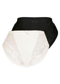 Sassa Mode Miederslip SASSA "Classic Lace", Damen, Gr. 42, schwarz (pearl, schwarz), Obermaterial: 85% Polyamid, 15% Elasthan, unifarben, normal, Unterhosen Miederslip, mit Spitzeneinsatz