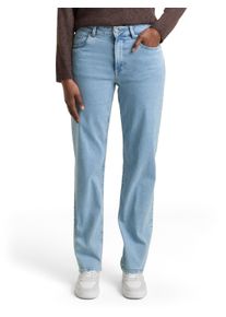 Straight-Jeans Tom Tailor Denim "ELLA", Damen, Gr. 31, L&auml;nge 32, light stone blau denim, Denim/Jeans, Obermaterial: 99% Baumwolle, 1% Elasthan, unifarben, straight fit lang, Jeans Straight-Jeans, im Five-Pocket Style