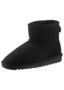 Schlupfboots Ara "Alaska Classic Short", Damen, Gr. 40, schwarz (schwarz classic short), Lammfell, Veloursleder, unifarben, Schuhe Schlupfboots, Winterboots zum Schlupfen in bequemer Weite G (=weit)